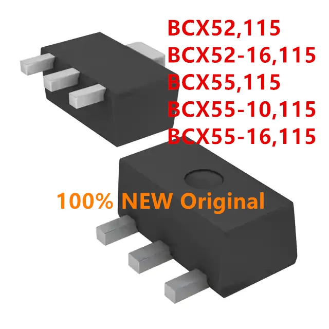 100% جديد الأصلي BCX52 AE BCX52-16 AM BCX55 BE BCX55-10 BG BCX55-16 رمز BM PNP NPN 60 فولت 1A متوسطة الطاقة الترانزستورات SOT-89 مصلحة الارصاد الجوية