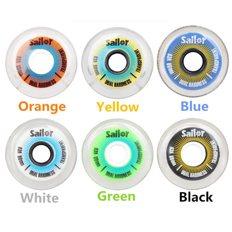 Original Sailor Inline Skates Transparent Wheel 83A FSK Slalom Braking Punny Roller Skates Wheels For SEBA RB [72mm 76mm 80mm]