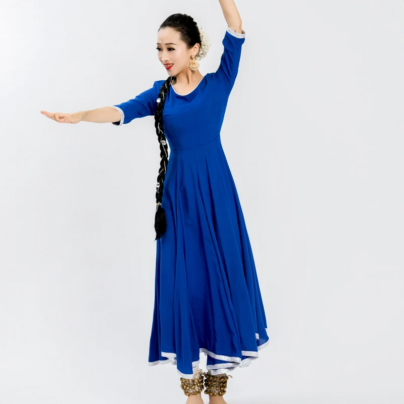 New Indian Dance Stage Clothes Female Adult/Kids Oriental Classical Dance Practice Dress India Style Daily Costumes DQL6082