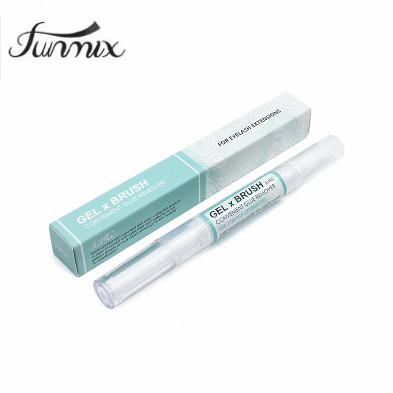 10pcs Funmix ใหม่ Fake Eyelash กาว Remover แปรง Eyelash Extension กาวกาว Remover พร้อมแปรง