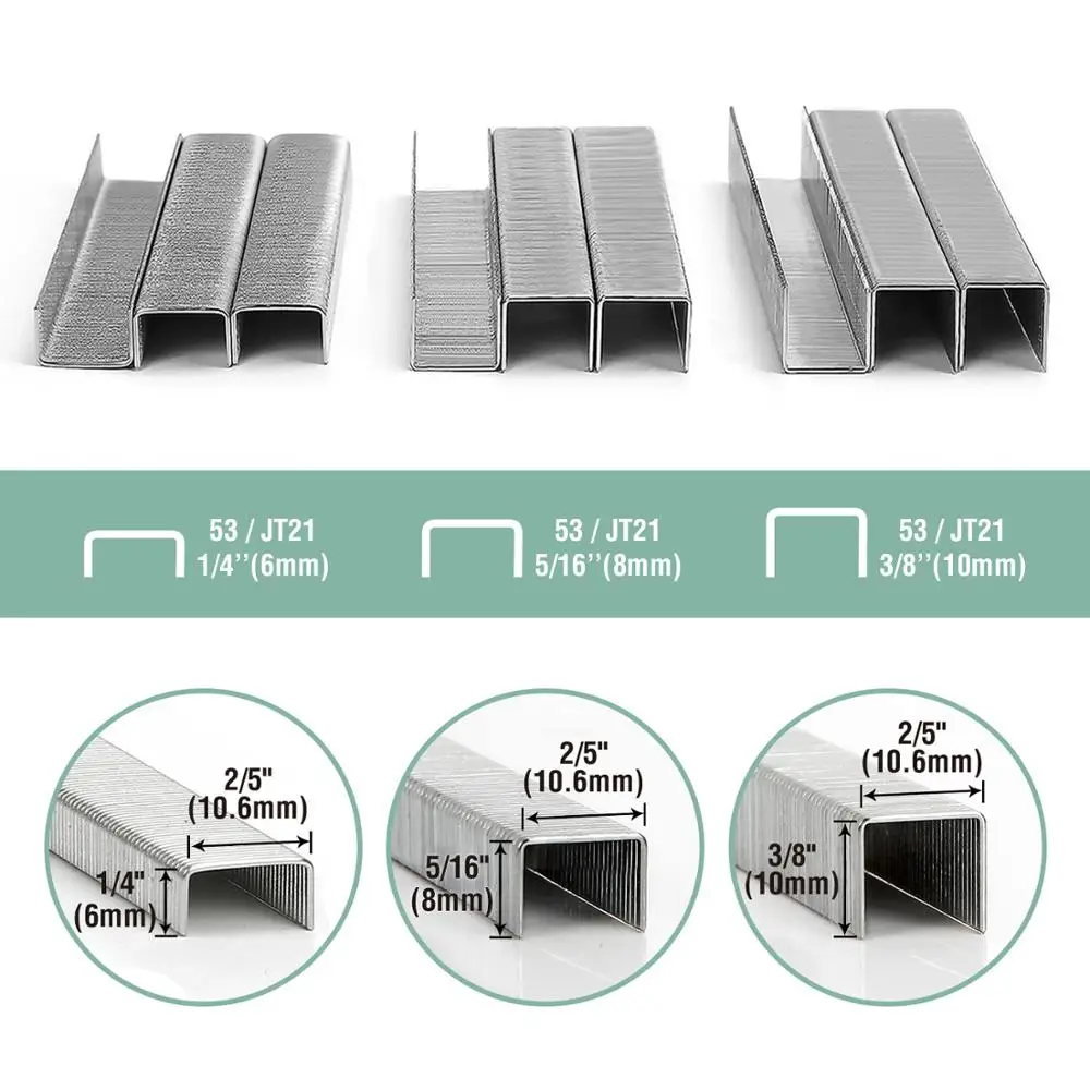 WORKPRO 800 스테이플 수동 스테이플 건, 6mm, 8mm, 10mm 경량 플라스틱 네일 건, 가정용 가구 장식, DIY 스테이플러