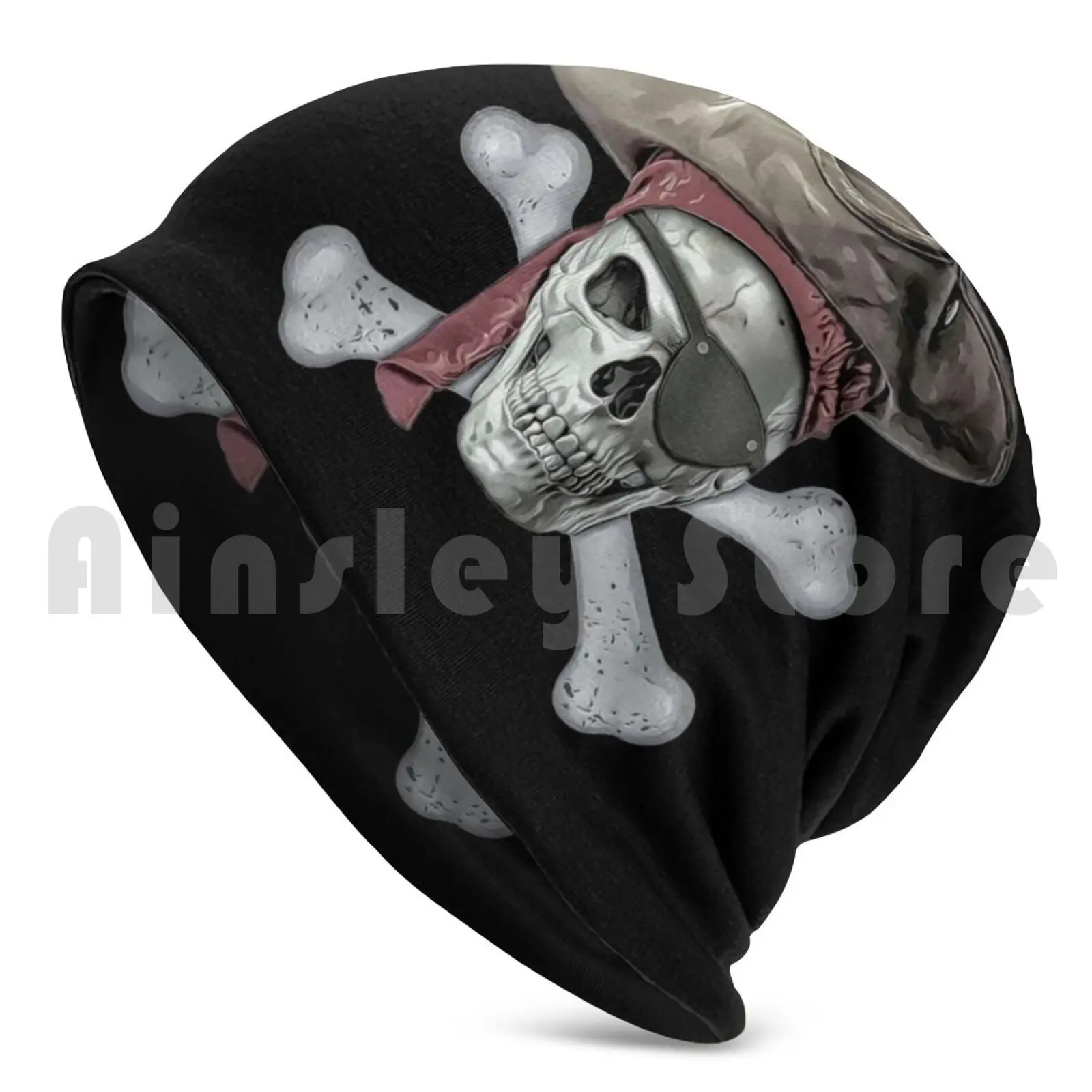 Pirate Beanies Knit Hat Hip Hop Jolly Roger Skull Pirate Eye Patch Halloween Freebooters