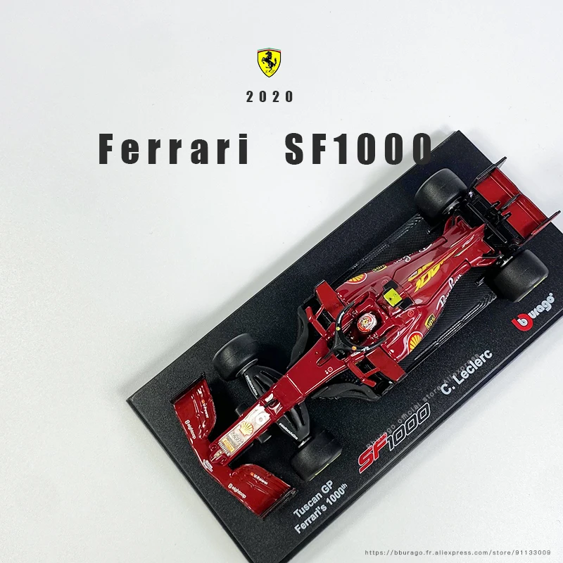 Bburago 1:43 Ferrari SF1000 2020 #16 #5 Charles Leclerc Hardcover Alloy Luxury Vehicle Diecast Cars Model Toy Collection Gift