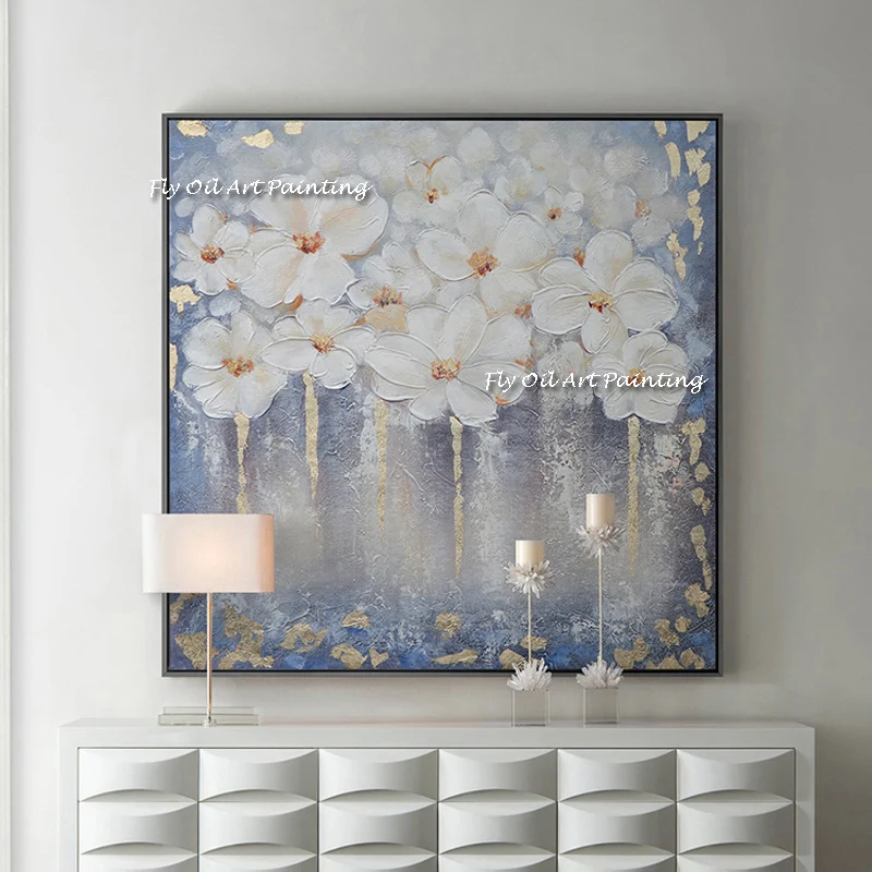 Skills Artist 100% Hand-painted High Quality Modern Flower Oil Painting On Canvas Painting For Wall Decorative
