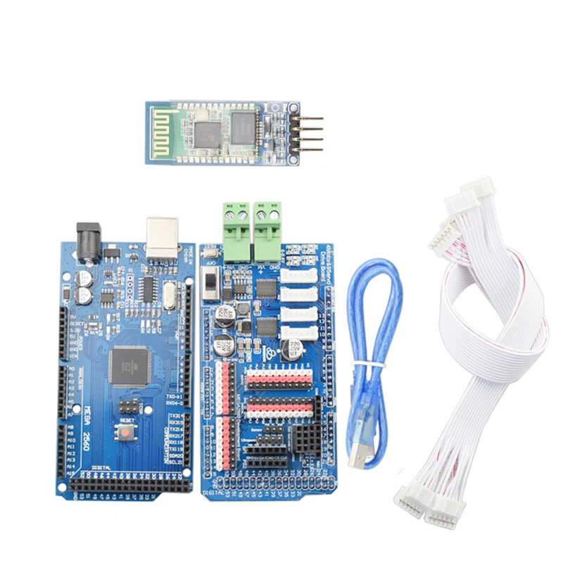 Hc-06 Controller Met Mega2560 Board Voor Arduino 4 Kanalen Motor Driver 9 Kanalen Servo Shield Board Voor Mecanum Wiel