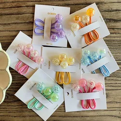 2PCS New Colourful Magic Beads Kids Elastic Hair Bands Princess Headwear Baby Headdress Children Hair Ropes Girls Accessories