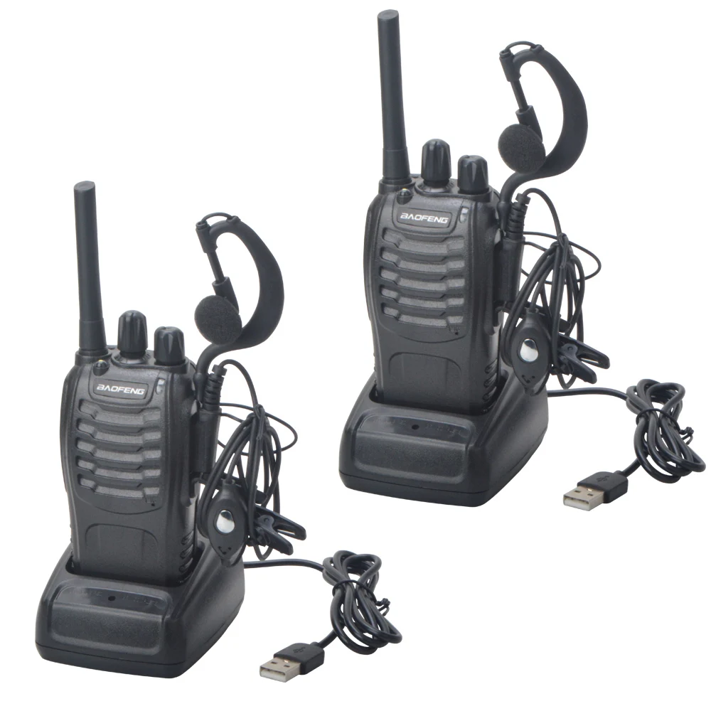 

2pcs/pack Baofeng BF-88E UHF 446.00625-446.19375MHz 0.5W 16Channels PMR License Free Walkie Talkie with USB charger and Headset