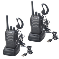 2pcs/pack Baofeng BF-88E UHF 446.00625-446.19375MHz 0.5W 16Channels PMR License Free Walkie Talkie with USB charger and Headset