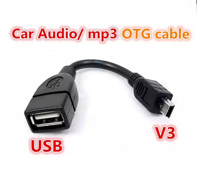 Teste antes de enviar usb a fêmea para mini usb b macho cabo adaptador 5p otg v3 porta cabo de dados para carro áudio tablet para mp3 mp4