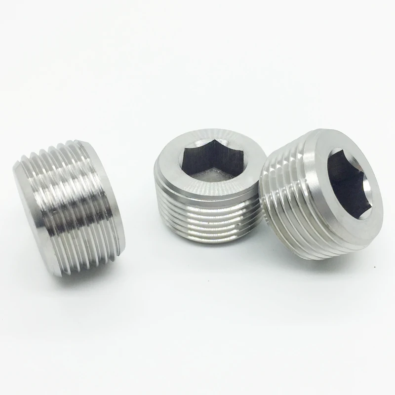 Stainless steel 304 / Hex plug / Pipe plug / Screw plug / Stuffy / ZG1/4  3/8  1/2