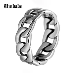Unibabe Pure Silver 925 Thai Silver Lovers Couple Rings Band Retro Weave Braid Cross Link Chain S925 Ring Bands Jewelry (HY)