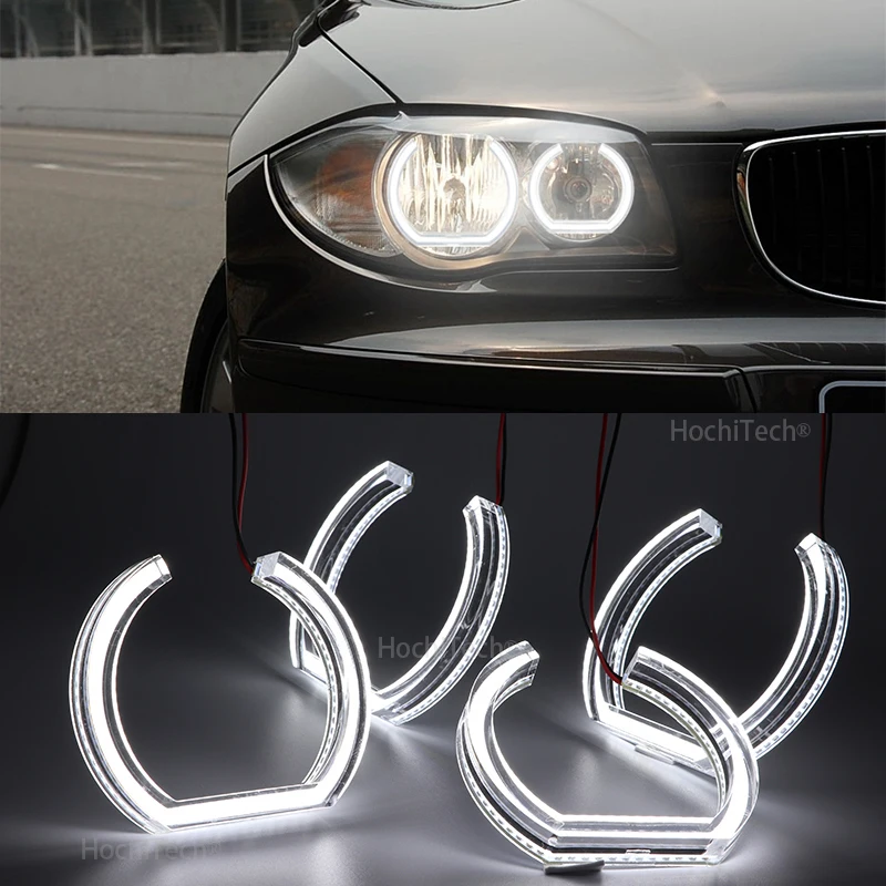 DTM LED Angel Eyes For BMW 1 Series E81 E82 E87 E88 halogen headlight DTM type crystal  car light fittings modification