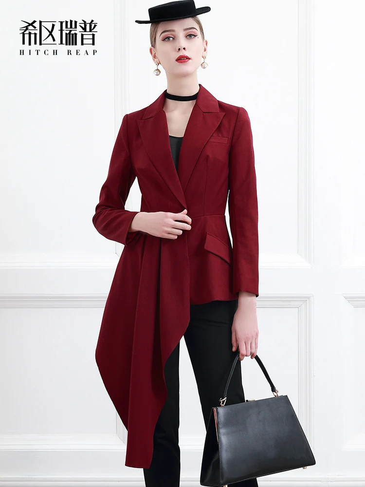 High End Fashion Irregular Suit Coat Women's Small Suit New Host Temperament Dress