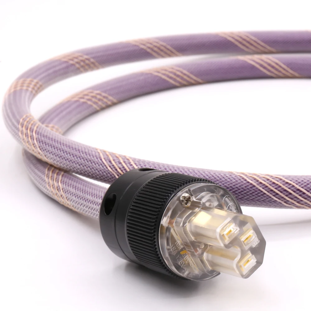 สายสัญญาณเสียงไฮไฟ D507 AC-313สัญญาณเสียงไฮไฟ OFC ทองแดง AC สายจ่ายไฟ SCHUKO ชุบทอง P078ETG ปลั๊กไฟ EU