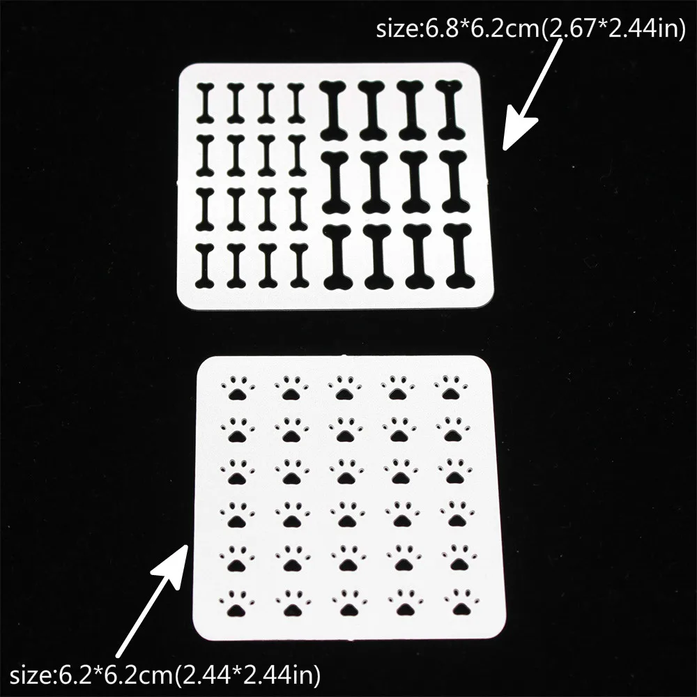 KSCRAFT Paw Print and Bones Sequin Die Metal Cutting Dies Stencils for DIY Scrapbooking Decorative Embossing DIY Paper Cards