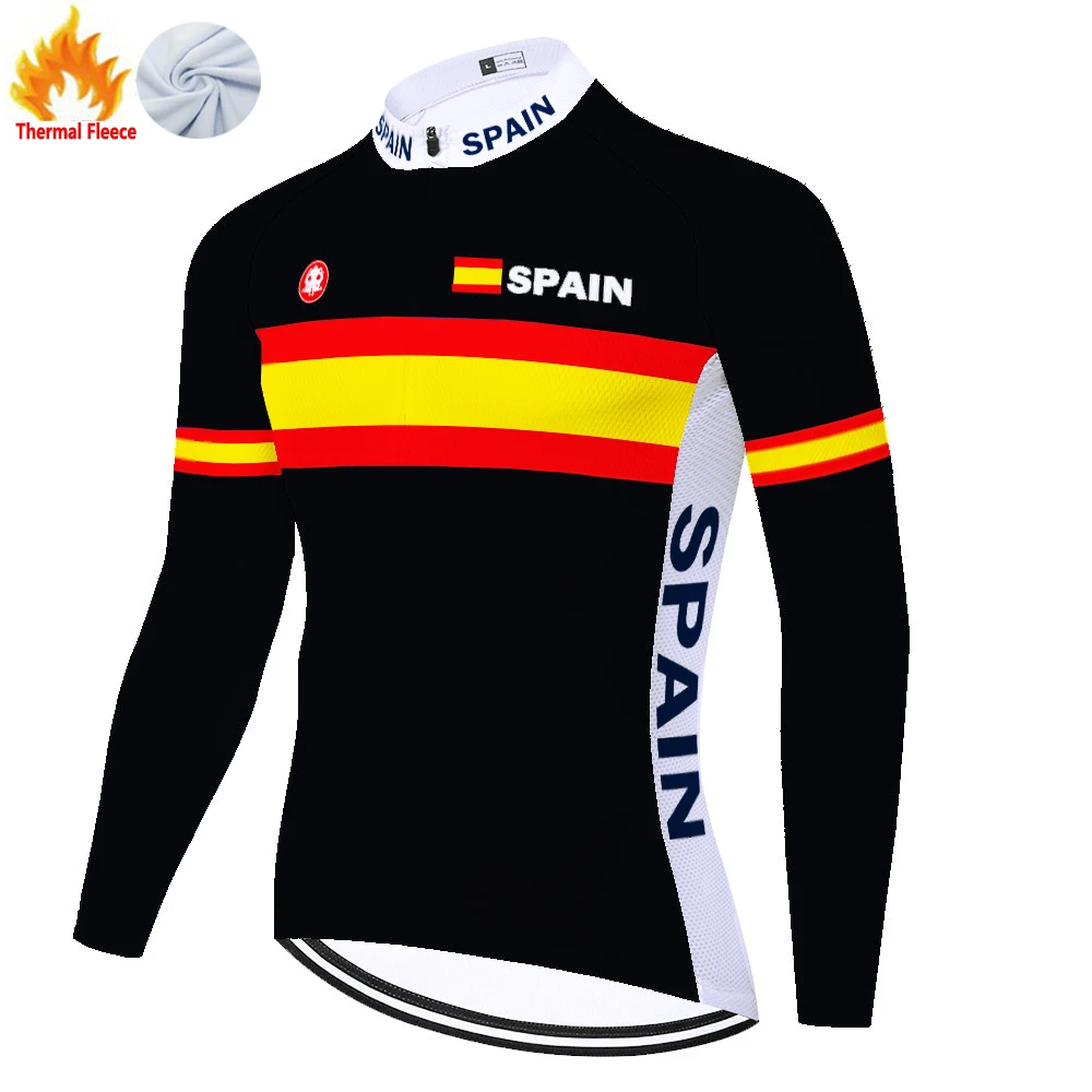 2025 اسبانيا الشتاء الحراري الصوف مايوه Cyclisme أوم Fietskleding هيرين مايوه Ciclismo Camisa Ciclismo Masculina