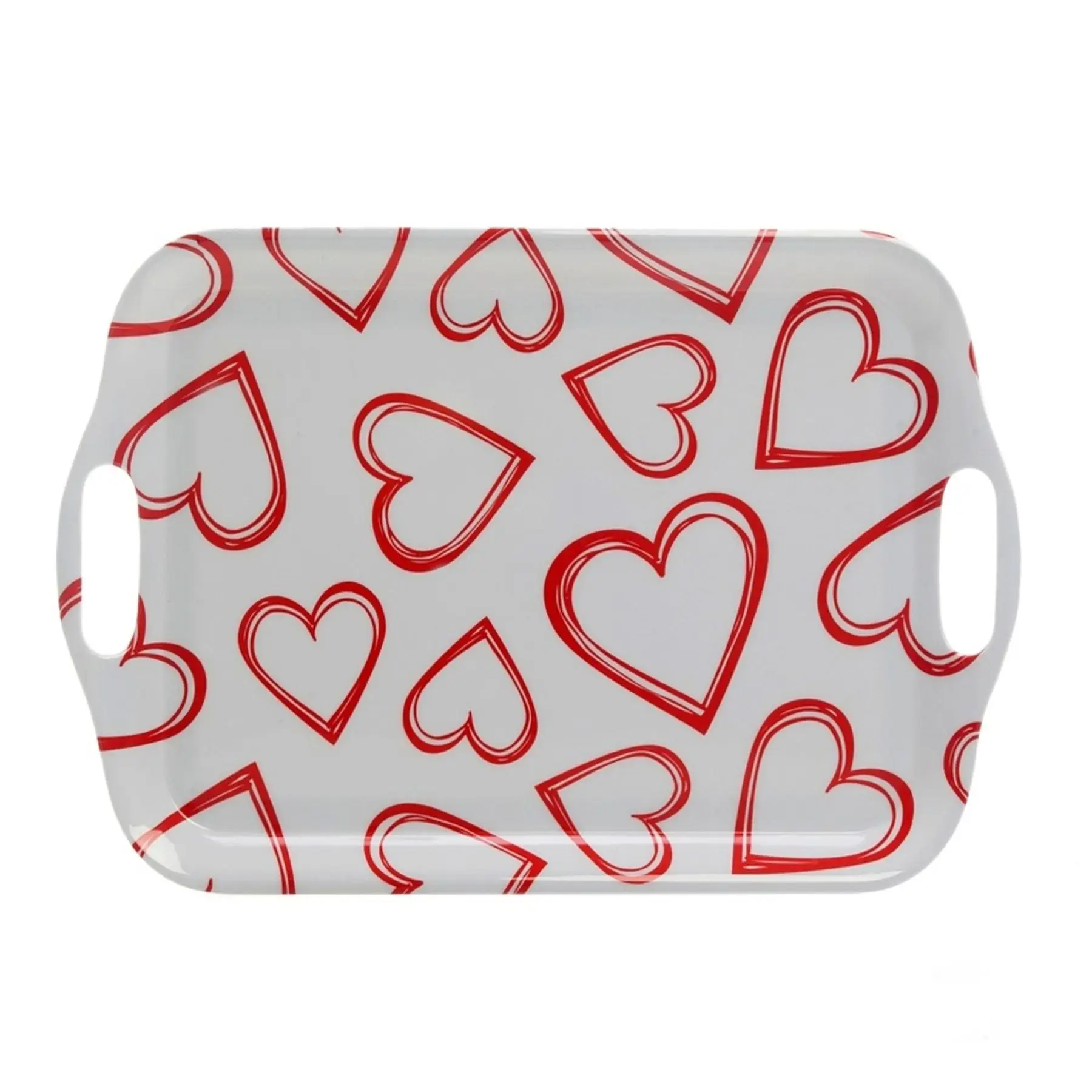 

DOLBOVI HK20099-7269 Melamine Handle tray White Heart Pattern 42x29x0,4cm tray поднос plateau de service