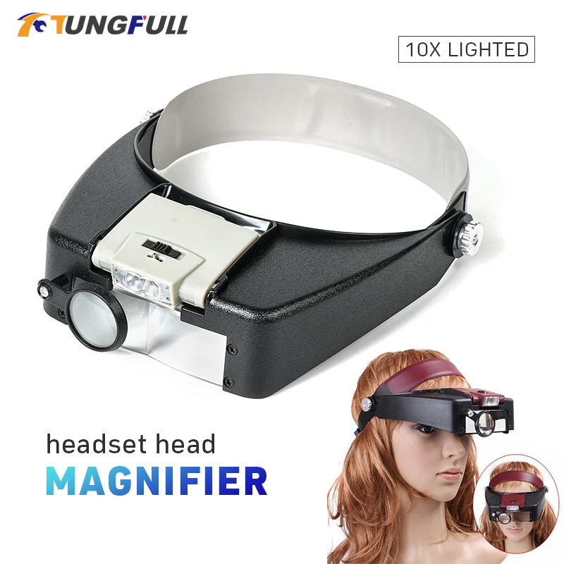 Tungfull okulary z lupą styl noszenia z Led Light lupa okulary powiększające okulary z lupą lupa do okularów z Led czytanie naprawy