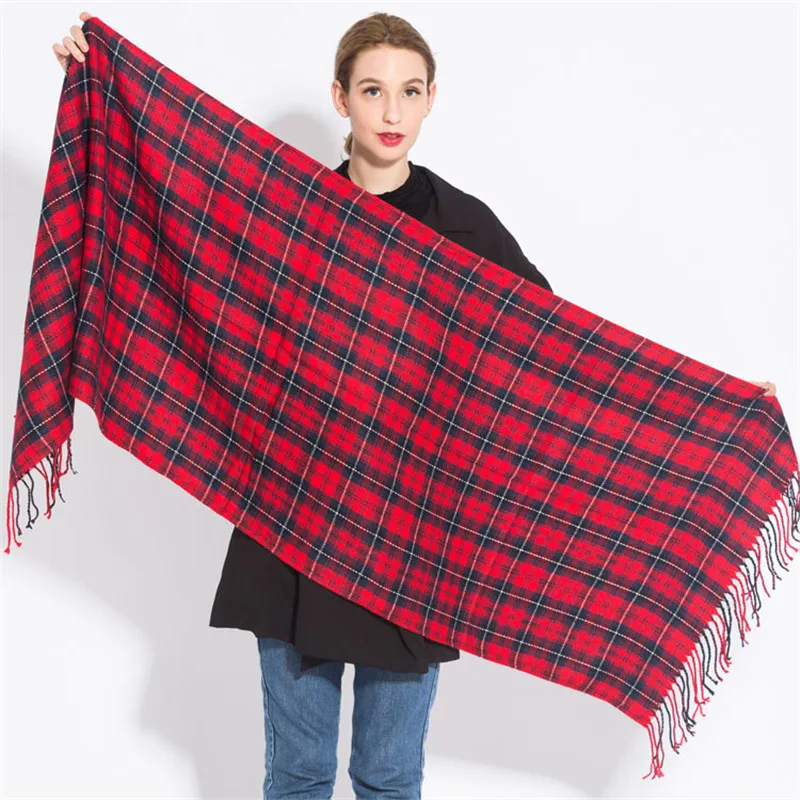 Fashion Warm Plaid cashmere Scarves For Women Winter Scarf Luxury Brand Shawl lady elegant Pashmina Foulard Femme bufanda mujer