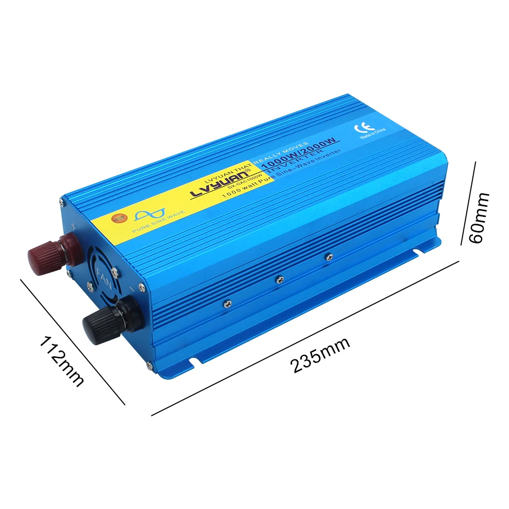 2000W czysta fala sinusoidalna inwerter DC 12V/24V do AC 220V 230V 50Hz/60Hz napięcie transferu konwerter zasilania słonecznego uniwersalne gniazdo