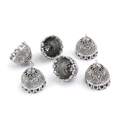 5pcs Tibetan Silver Alloy 16mm Carved Heart Tassels End Caps Beads Pendant For Bracelet Necklace Jewelry Findings Making