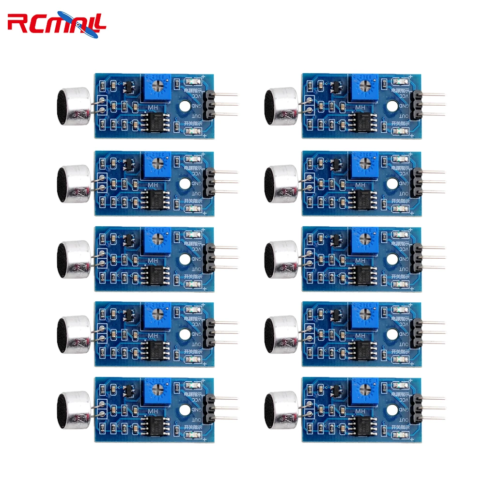 RCmall 10Pcs Microphone Voice Sound Module for Arduino Analog Digital Output Sensors