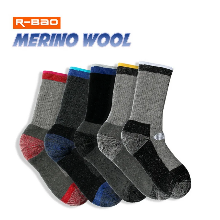 Meias térmicas de lã merino, inverno, manter quente, esqui, caminhadas, esportes, ao ar livre, thermosocks, engrossar, M, L, XL, 2 pares