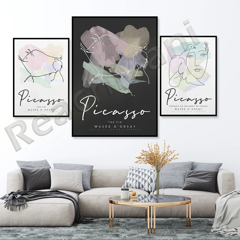 Pablo Picasso Print, Exhibition Poster, Minimalist Line Art Print, Modern Art Print, Picasso Poster,  Wall Art Print