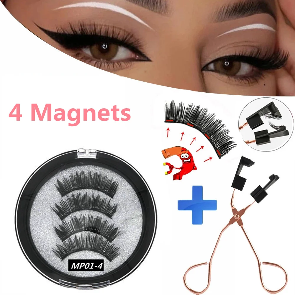 Magnetic eyelashes handmade magnetic false eyelashes magnet mink hair false eyelashes natural magnetic