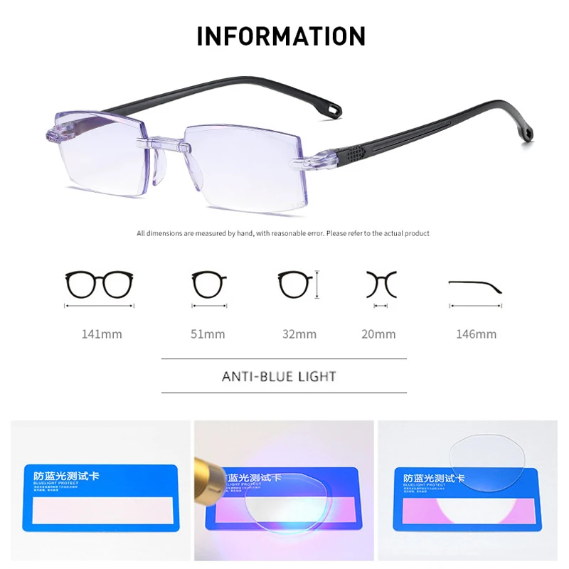 Degree -1.0 -1.5 -2.0 -2.5 -3.0 -3.5  -4.0 New Anti-blue Light Finished Myopia Glasses Trimmed Business Customized Eyewear