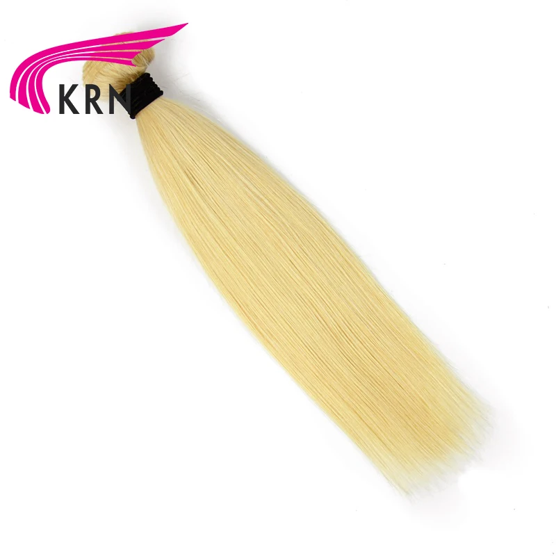 KRN Straight 1/3 613 Blonde Hair Extensions Brazilian Hair Bundles Remy Human Hair 8-28inch