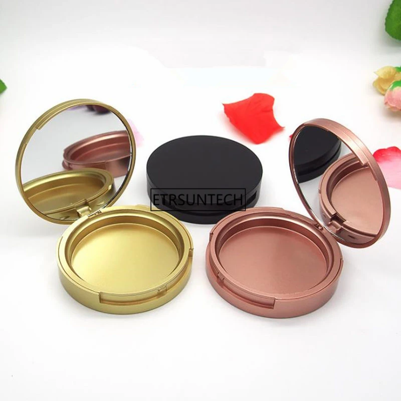 50pcs Portable 59mm Plastic Powder Box Empty Loose Powder Pot With Mirror Cosmetic Loose Jar Travel Makeup Container F3841