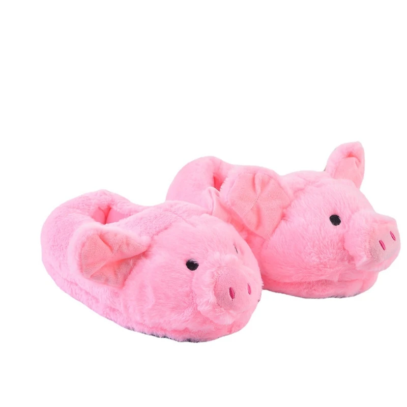 Cute Pink Toot Pink Pig Plush Slippers Home Indoor Piggy Soft Girl Heart Pig Pig Warm Cotton Slippers for Ladies