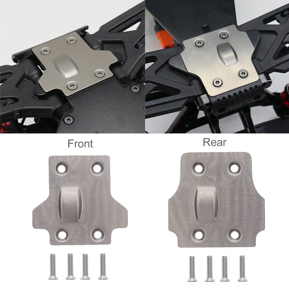 Stainless Steel Front Rear Skid Plate Chassis Guard  Set For 1/8 Arrma Karton Senton Outcast Talion Typhon RC Car Repair parts