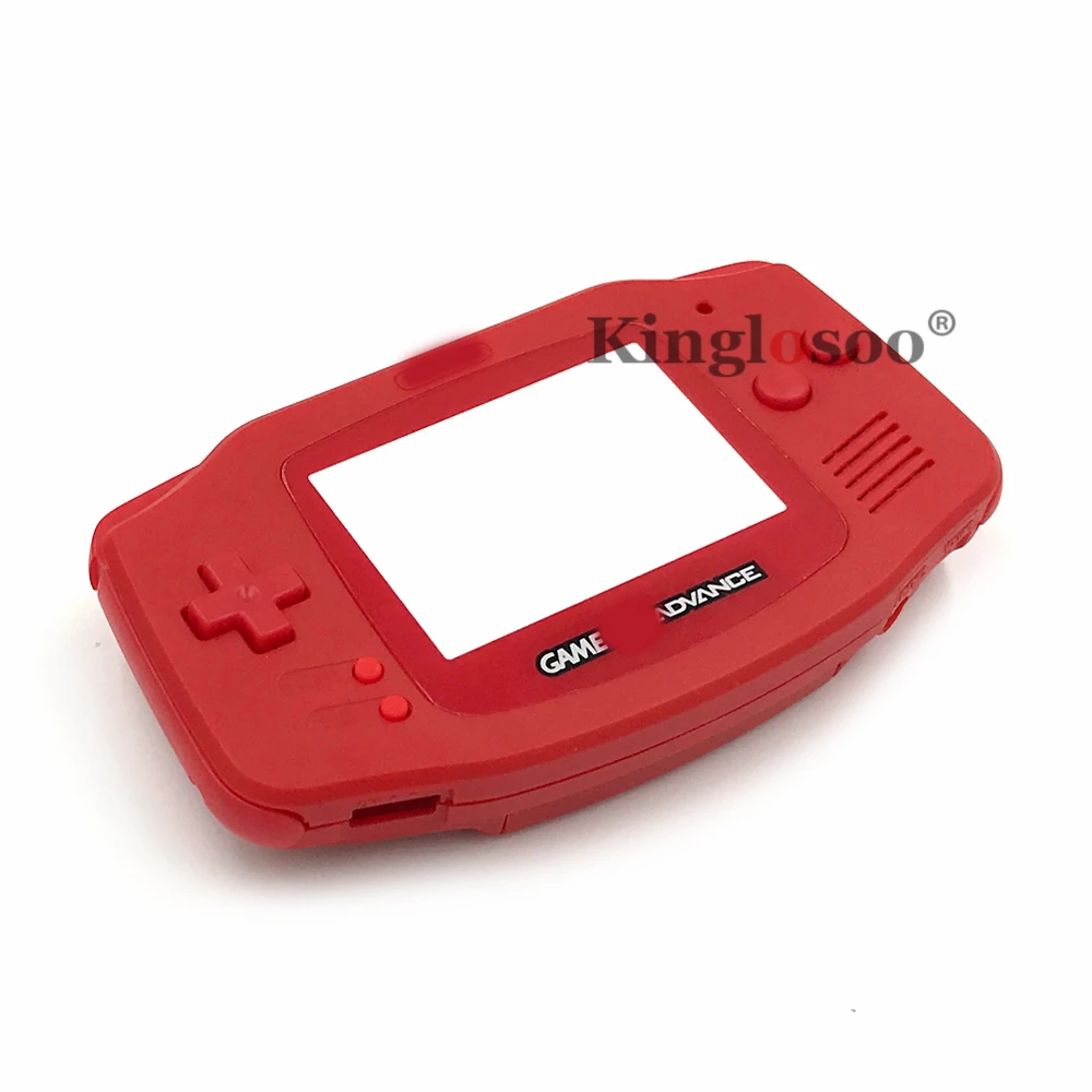 Полностью чистый красный чехол для Gameboy Advance GBA, запасные кнопки для объектива, резиновые накладки