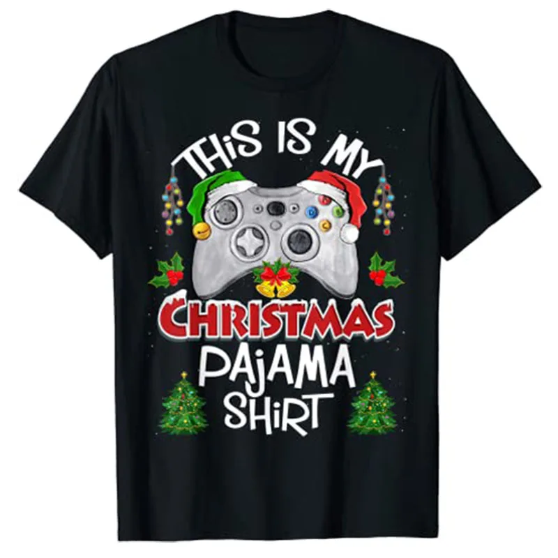 This Is My Christmas Pajama Santa Hat Gamer Video Game Games T-Shirt Customized Products Best Seller