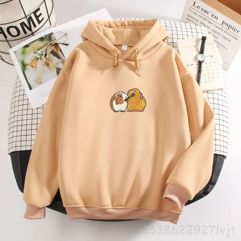 Kawaii Guinea Pig  Hoodie Goth Aesthetic Harajuku Sweatshirt Women Hipster Fashion Harajuku Vintage Long Sleeve Hoody Ladies