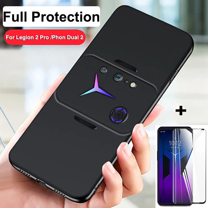 Glass Film Case For Lenovo Legion 2 Pro 5G  L70081 Soft Shell Back Cover Phone Cases For Lenovo Legion Phone Dual 2 Dual2 Shell