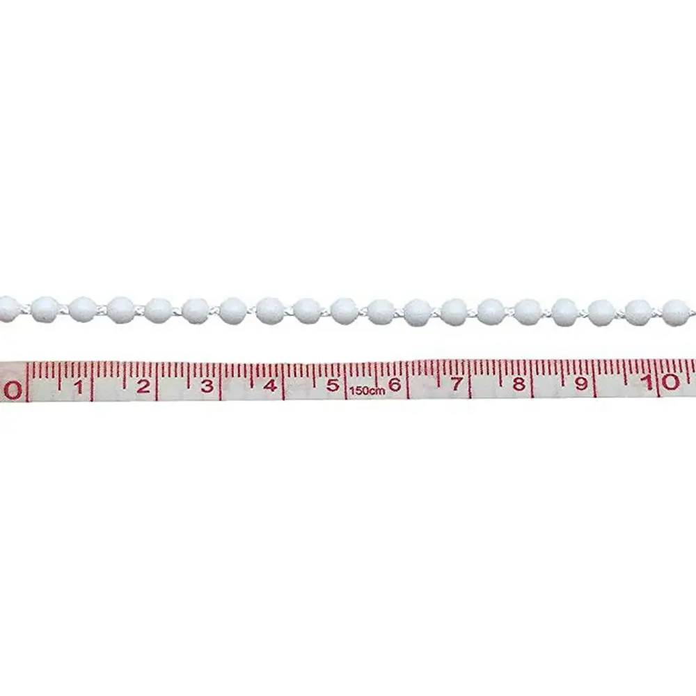 50M Roller and Roman Shade Blind Beaded Chain Cord White Plastic Roller Curtain Bead Rope Blind Beaded Cord for Roller Blind