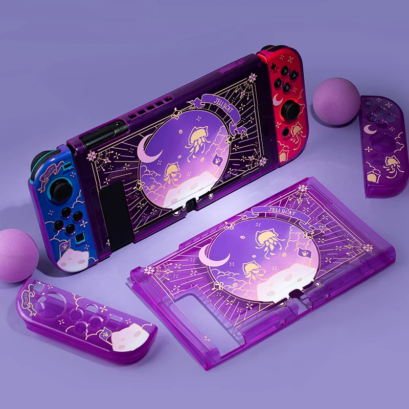 

Jellyfish Violet Shell Soft TPU Cover Switch Protective Case for Nintendo Switch NS Joy-Con Controller Crystal Housing Shell