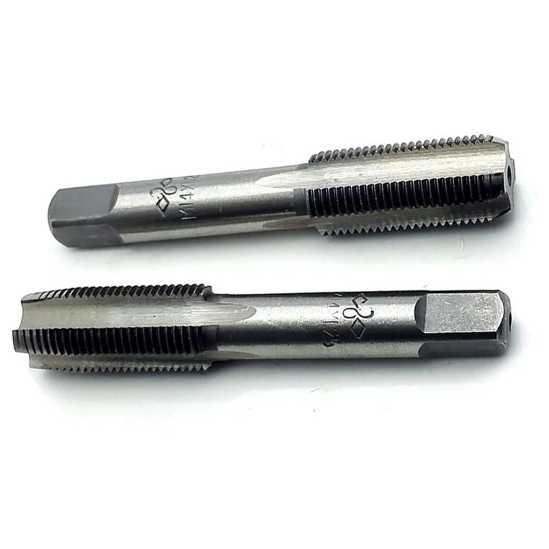 2 pz HSS 14mm X 1.25 conico metrico e spina rubinetto filettatura mano destra X 1.25mm passo filettature in acciaio ad alta velocità 80mm rubinetti