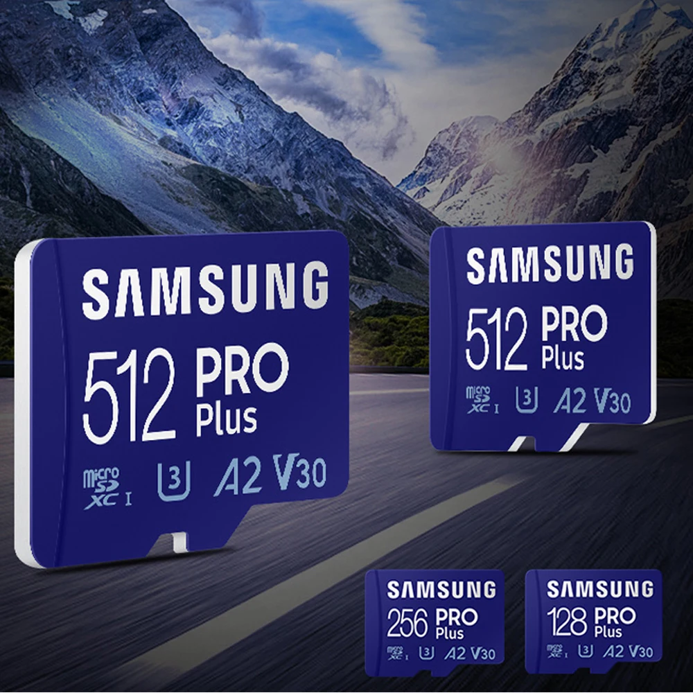 Samsung-cartão de memória u3 a2, 128gb, 256gb, 512gb, md pro plus tf até 180 mb/s, micro sdxc v30 4k, usado para drones dji e vídeo gopro