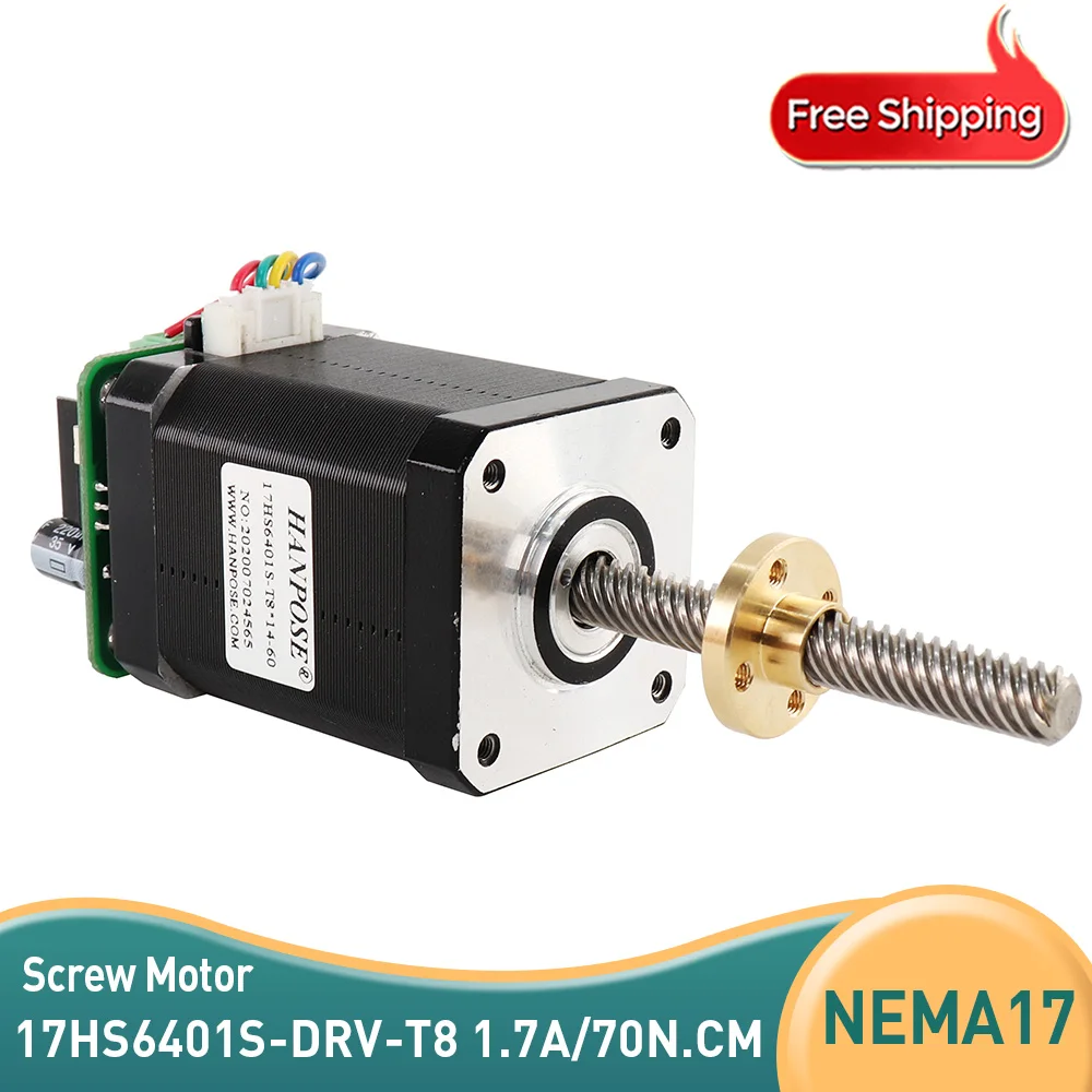 

NEMA17 Screw motor 17HS6401S-T8 310mm with drive motor drive Integrated machin 1.7A 70N.CM For 3D Printer Monitor Equipme