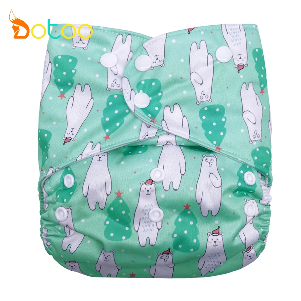 

Dotoo Polar Bear Washable Adjustable 8-25KG Cloth Diaper Double Gusset Cloth Nappy For Baby Diaper