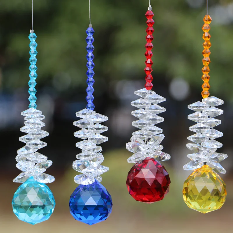 1PCS Rainbow Crystal Suncatcher Prism Pendant Hanging Rainbow Maker Sun Catcher Pendants Wedding Decor