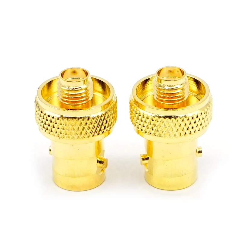 2PCS Golden BNC Female Jack to SMA Female RF Connector Adapter for  UV-5R FD-880 antenna