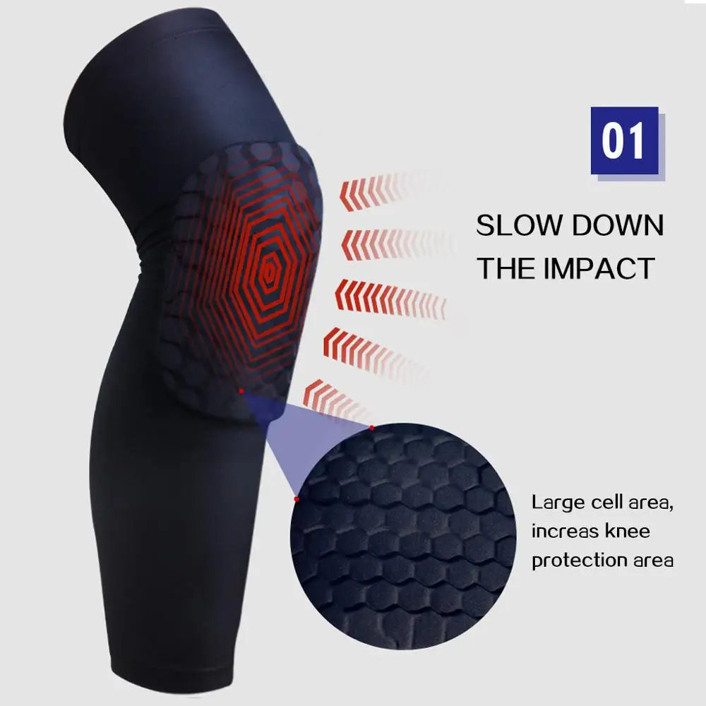 WorthWhile 1PC Basketball Knee Pads Honeycomb Elastic Kneepad Compression Sleeve Foam Brace Patella Protector Volleyball Support