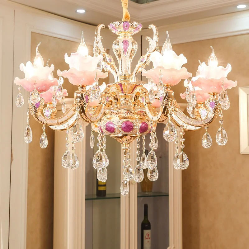 

New Golden Crystal Chandelier Lighting Luxury Villa Living Room Dining Room Decoration Chandelier Creative Bedroom Hanging Lamps