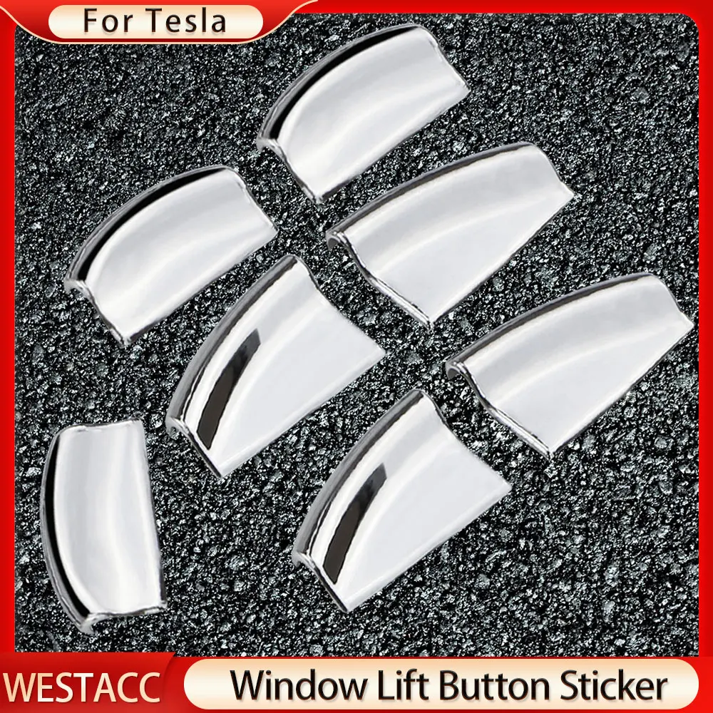 7 pz/set ABS Chrome Car Window Lift Switch pulsanti paillettes Trim Cover Sticker per Tesla Model S X 2012 - 2020 accessori