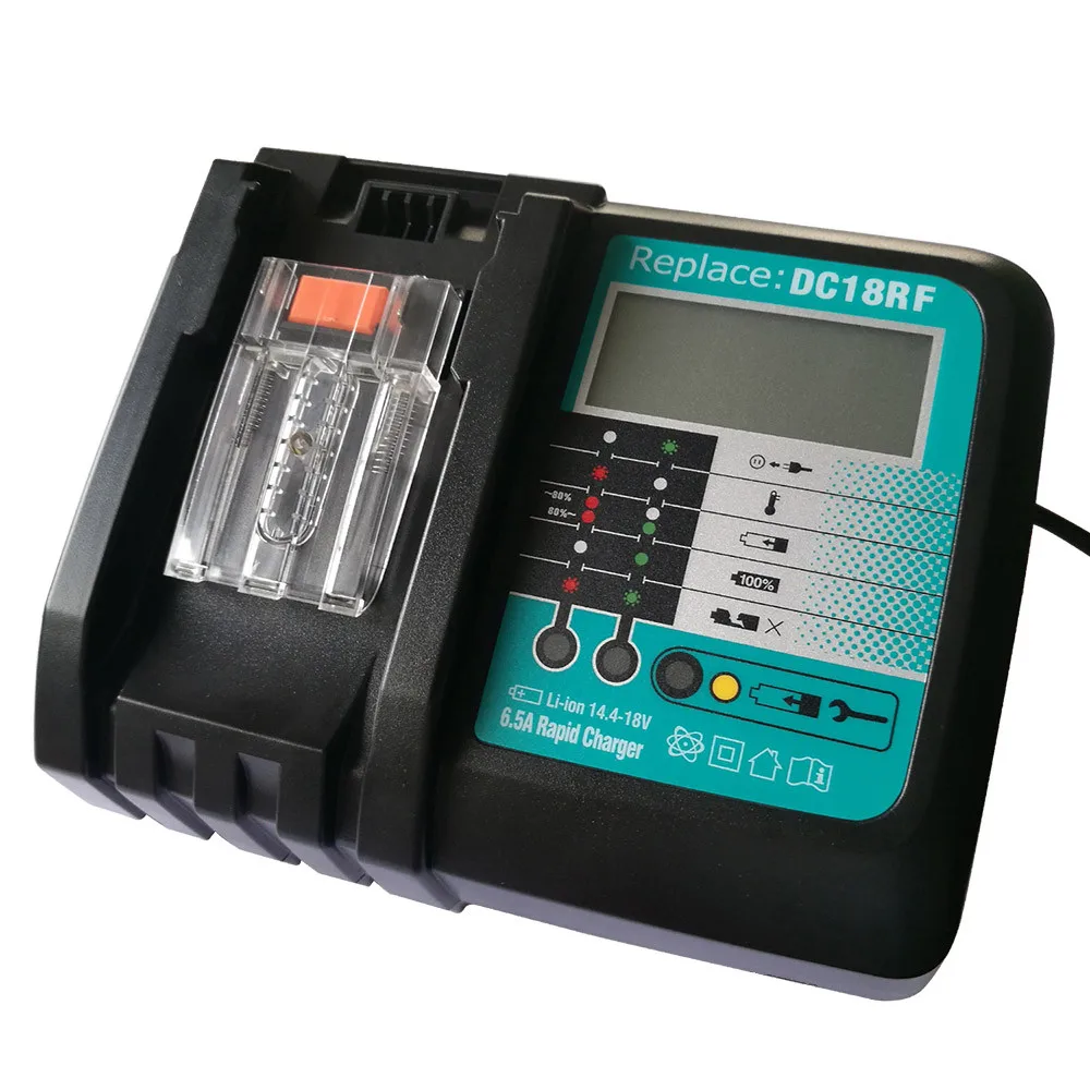 Fast Lithium Battery Charger 6.5A LCD for Makita 14.4V 18V battery fit 100-240V voltage and fan cooling + high quality